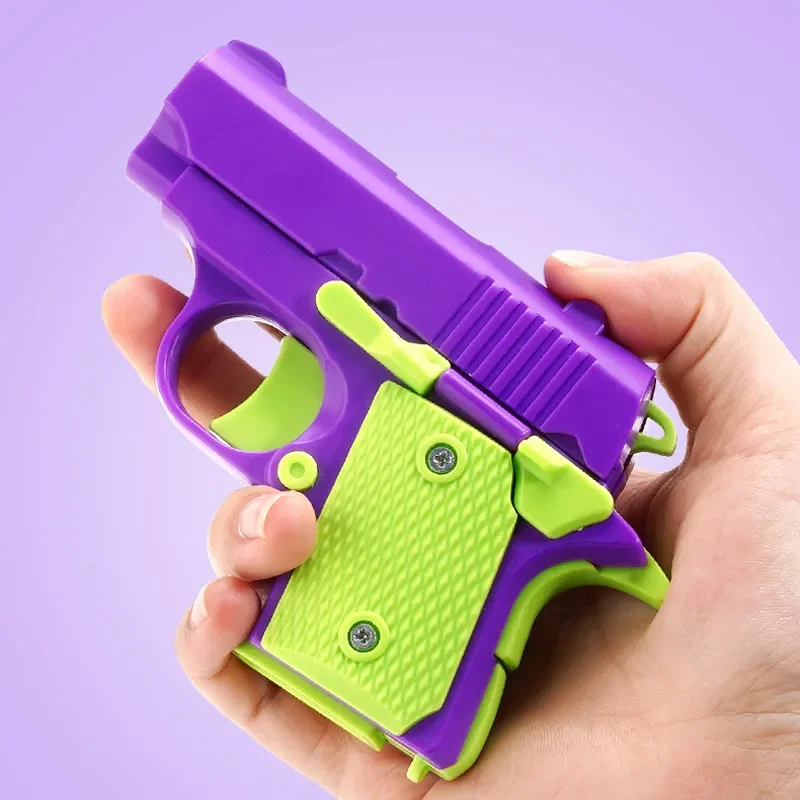 Hot 3D Printing Gravity Knife Gun Fidget Toys Cartoon Plastic Radish Knife Children Plush Card Decompression Stress Reliever Toy