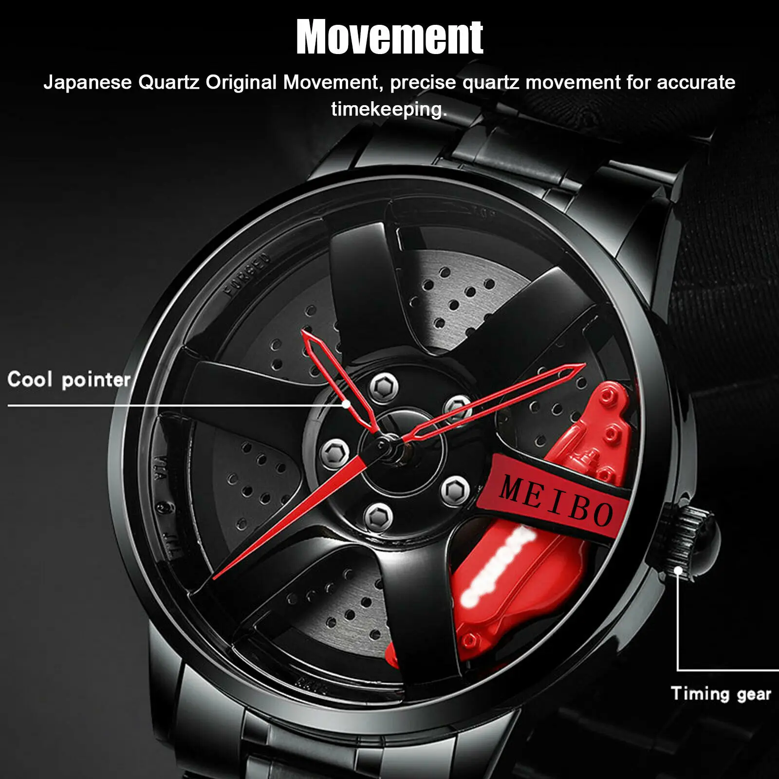 New Wheel Watch For Men Luxury Trend Cool Sports Car Men's Wristband Stainless Steel Fashion Life Waterproof Quartz Watches