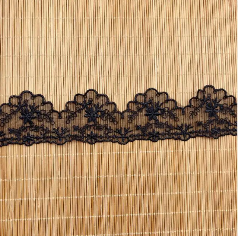 2 Meters Width 4.4cm Mesh Rainbow Floral Pattern Embroidery Soft Lace Trim For Garment Clothing Wedding Derocation lace ribbon lace accessories lace garment accessories lace decoration