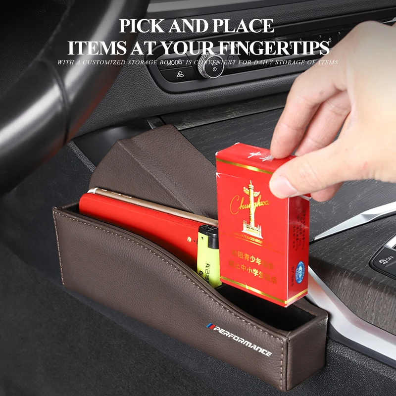 Автомобильный Центральный кожаный Органайзер коробка для всякой всячины
