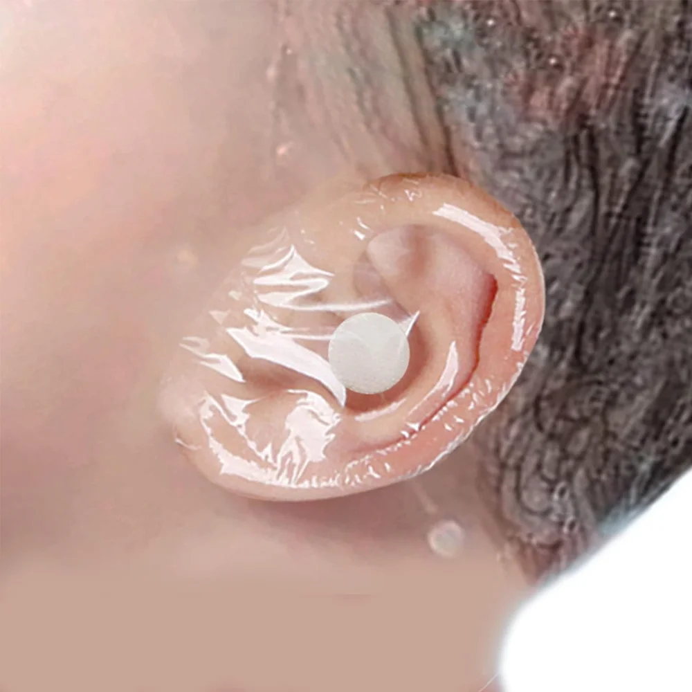 20-Pack Baby Ear Covers for Shower with Cotton Ball,Baby Shower Baby Ear Protection for Bath,Waterproof Covers Stickers