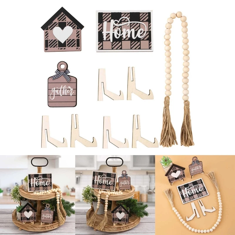 

1Set Village Farmhouse Tiered Tray Decor Ornament Art Crafts Party Background