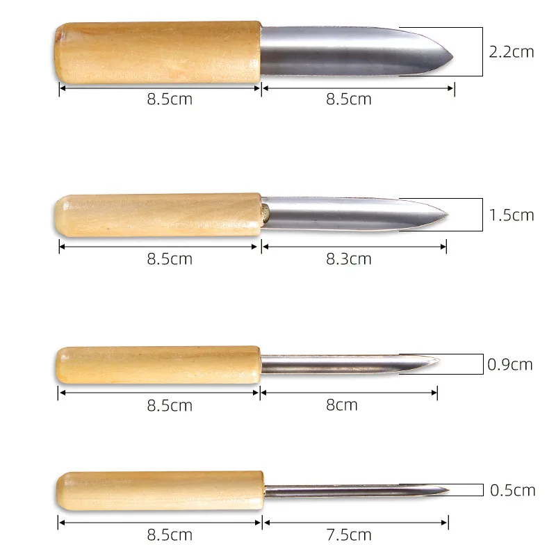 4pcs Stainless Steel Semicircle Shaping Pottery Clay Modeling Sculpture Tool Set Hole Punch