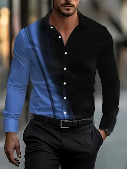 Camicia a maniche lunghe da lavoro da uomo nuova per la primavera autunno Comoda camicia di design morbida da indossare tutti i giorni 1