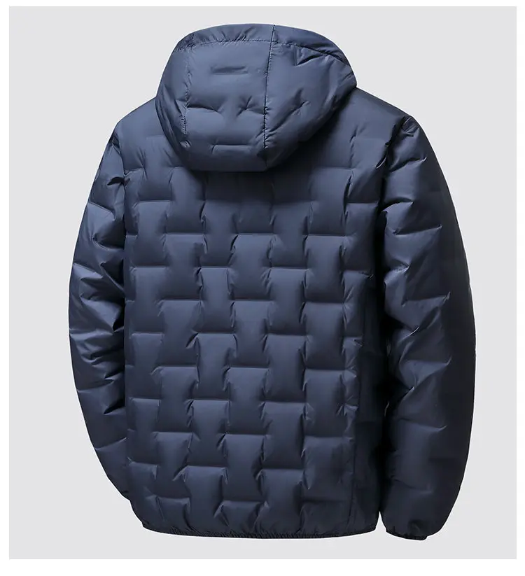 Leichte Entendaunenjacke für Herren, 2025, Herbst und Winter, solide, warm, lässig, Puffermantel, Oberbekleidung, lockere, winddichte, gepolsterte Oberteil-Kleidung – Detail 20