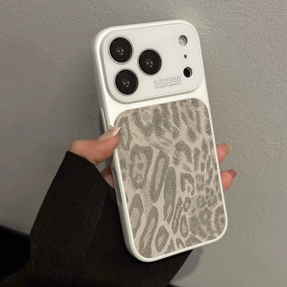 Leopard Print Matte Shockproof Phone Case with Camera Protection