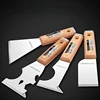 Tap Clean Spatula Knife Thickened Edge Stainless Steel Solid Wood Handle Putty Knife Cement Spatula Knife 1