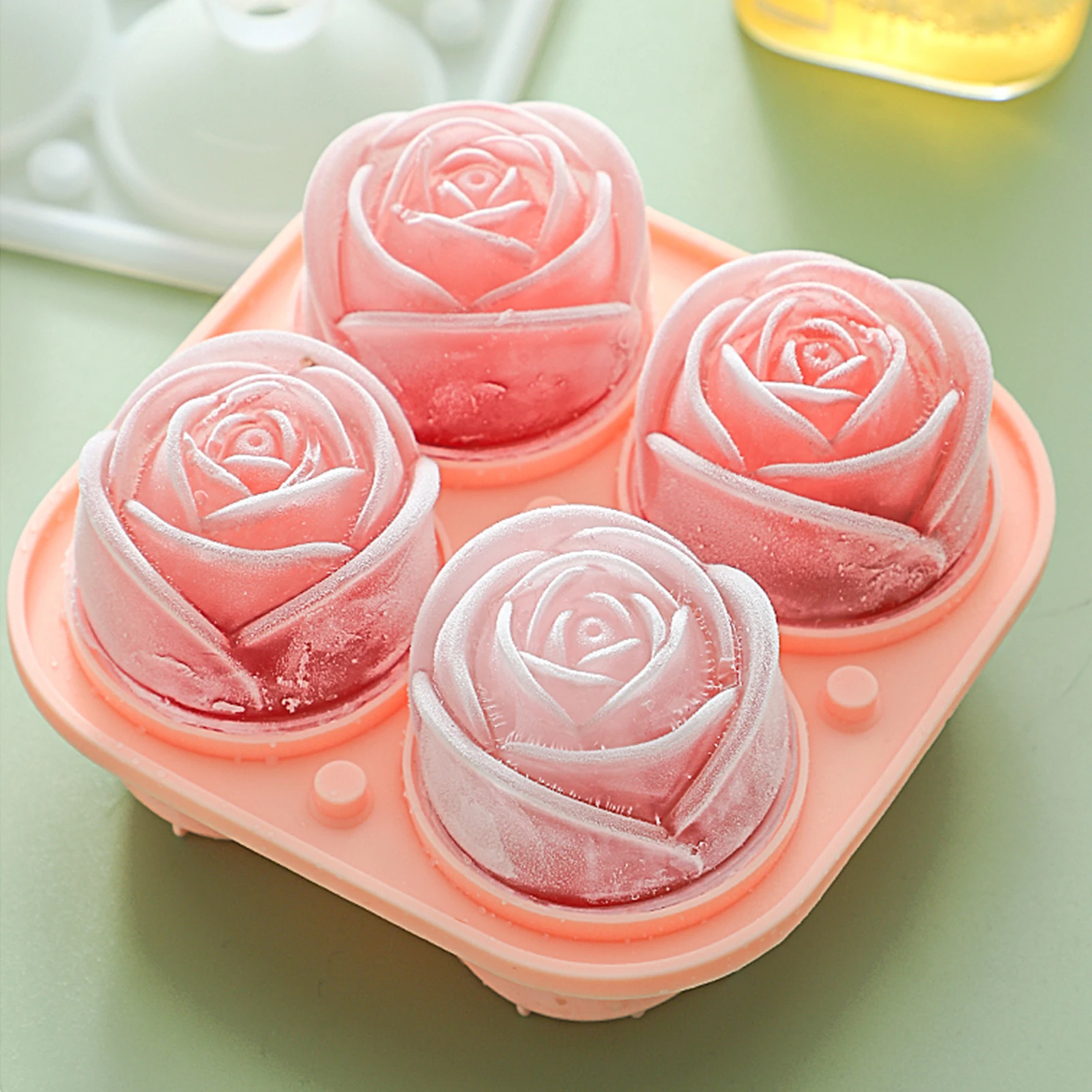 

Flower Diamond Ice Cube Tray Creative Silicone 3D Ice Cube Mould 2 Flower 2 Diamond DIY Ice Cube Maker for Party Kitchen Tools
