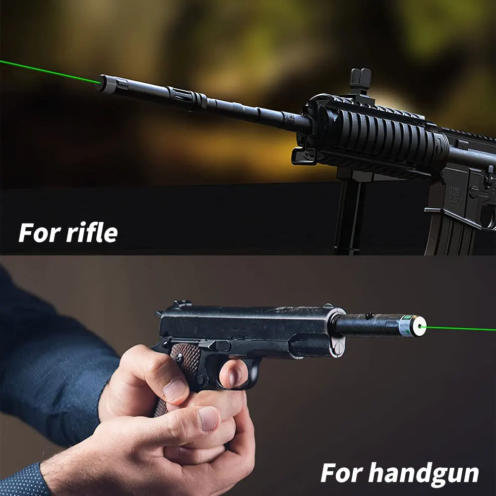 Tactical Green/Red Laser Bore Sight Kit .177 to .64 Caliber Universal Hunting Rifle/Handgun Laser Boresighter Chargable