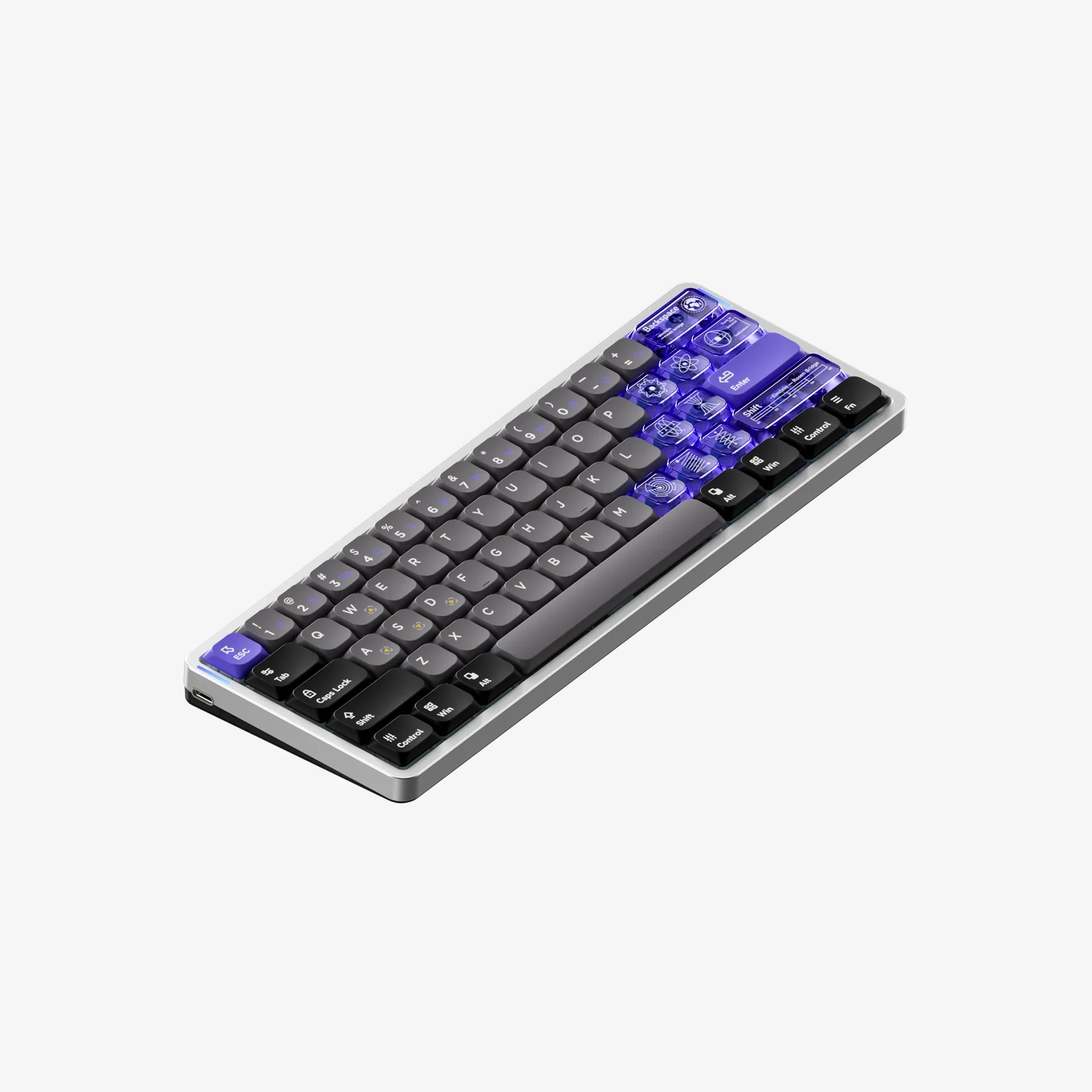 Nuphy Air60 HE 유선 마그네틱 게이밍 키보드, 61키 래피드 트리거, 60% 컴팩트, 작동 포인트 조절 가능, 8K Hz 폴링 레이트