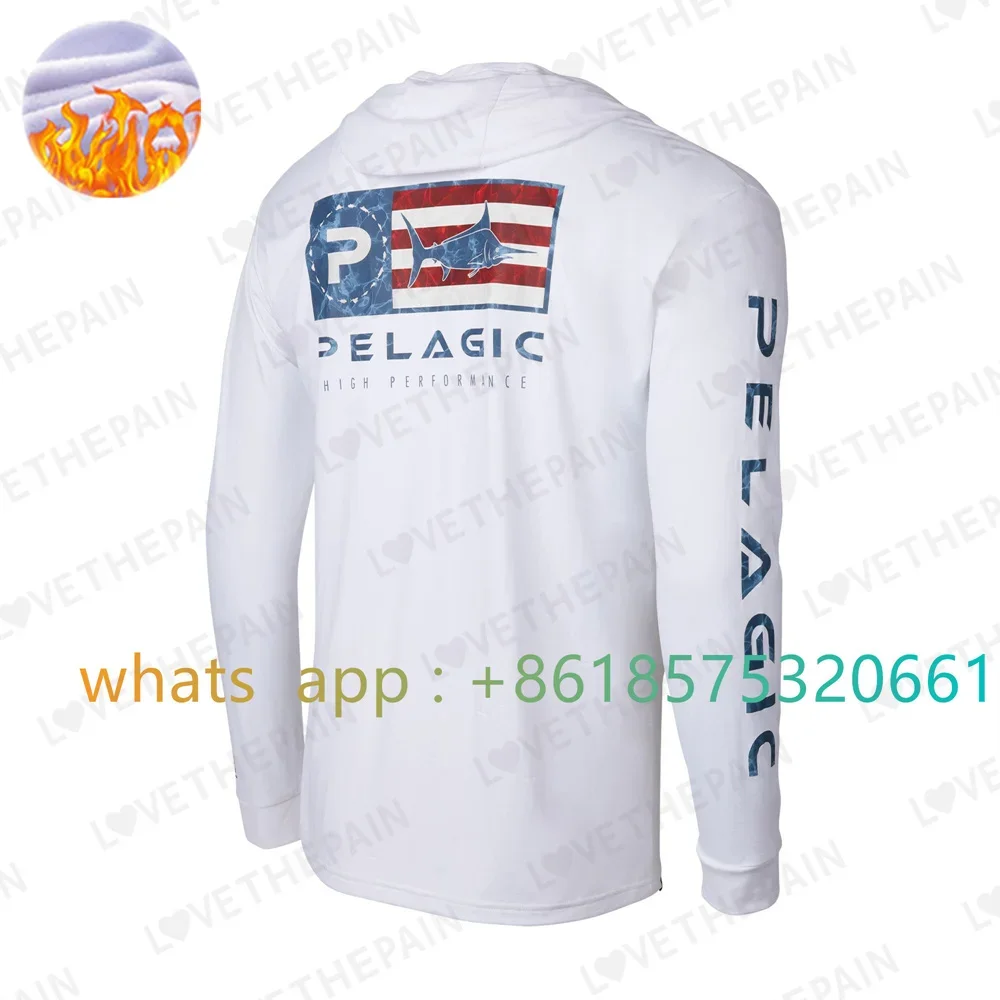 

Толстовка Pelagic с капюшоном, рубашки для рыбалки, Свитшот Быстросохнущий с длинным рукавом для взрослых и детей, зимняя флисовая дышащая футболка, одежда для рыбалки с УФ-защитой