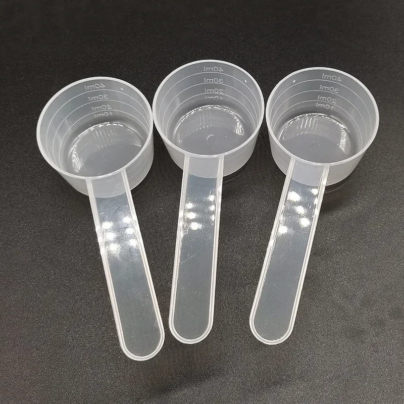 Kitchen Measuring Spoons Measuring Spoon Set 20g Spoon Individually Packaged 40ml Flat-bottomed Measuring with Scale Transparent Plastic