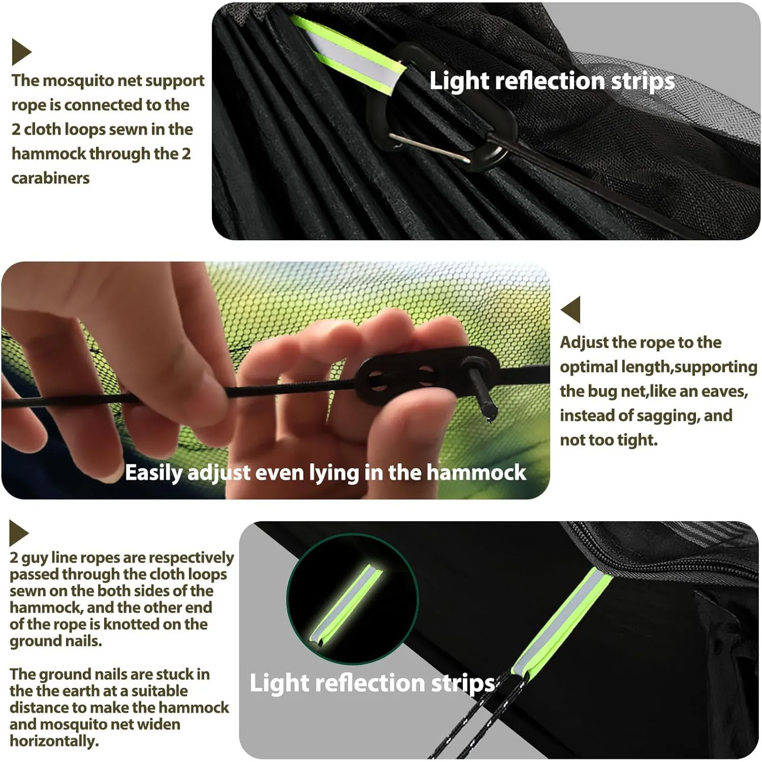 Camping hammock with mosquito net