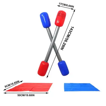 Inflatable Gladiator Jousting Yard Game Sticks Mats Kit Inflatable Gladiator Game Battle Outdoor Accessories For Boys Girls 6