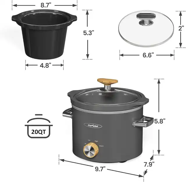 2 Quart Ceramic Slow Cooker 6