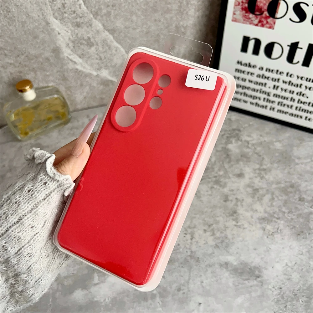 Solid Color Liquid Silicone Shockproof Case with Camera Lens Protection and Box