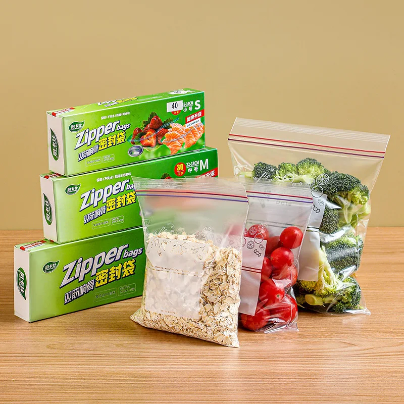 

Youpin zipper bags Transparent food preservation bag household airtight bags separate bag refrigerator storage bag Ziplock bag