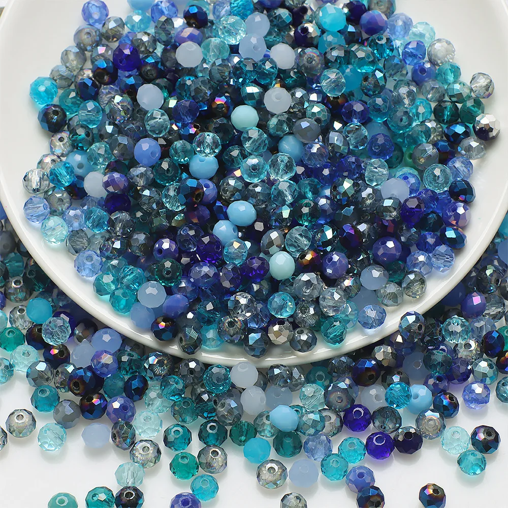 100pcs Mixed Colors Glass Crystal Beads 8mm Faceted Rondelle Loose