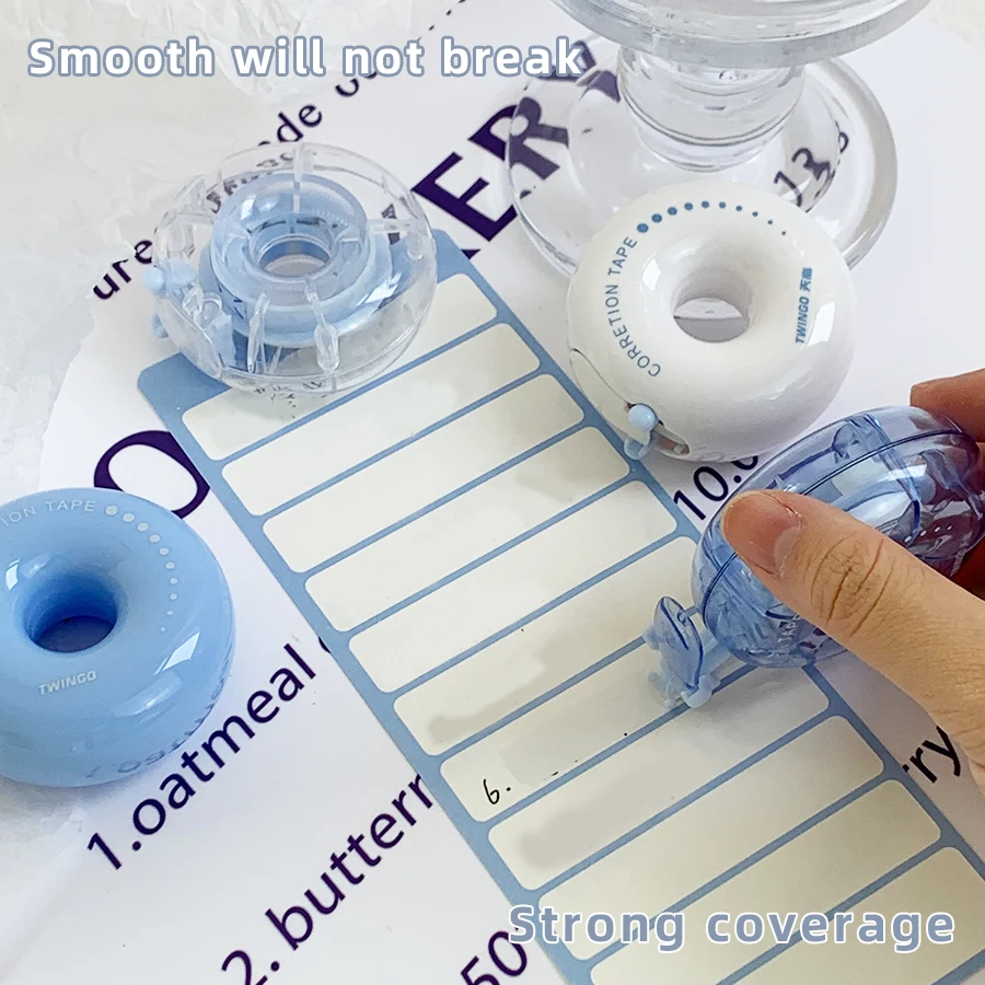 1Pcs Transparent Donut Style Small Correction Tape Altered Tools School Office Stationery Kids Novelty Supplies