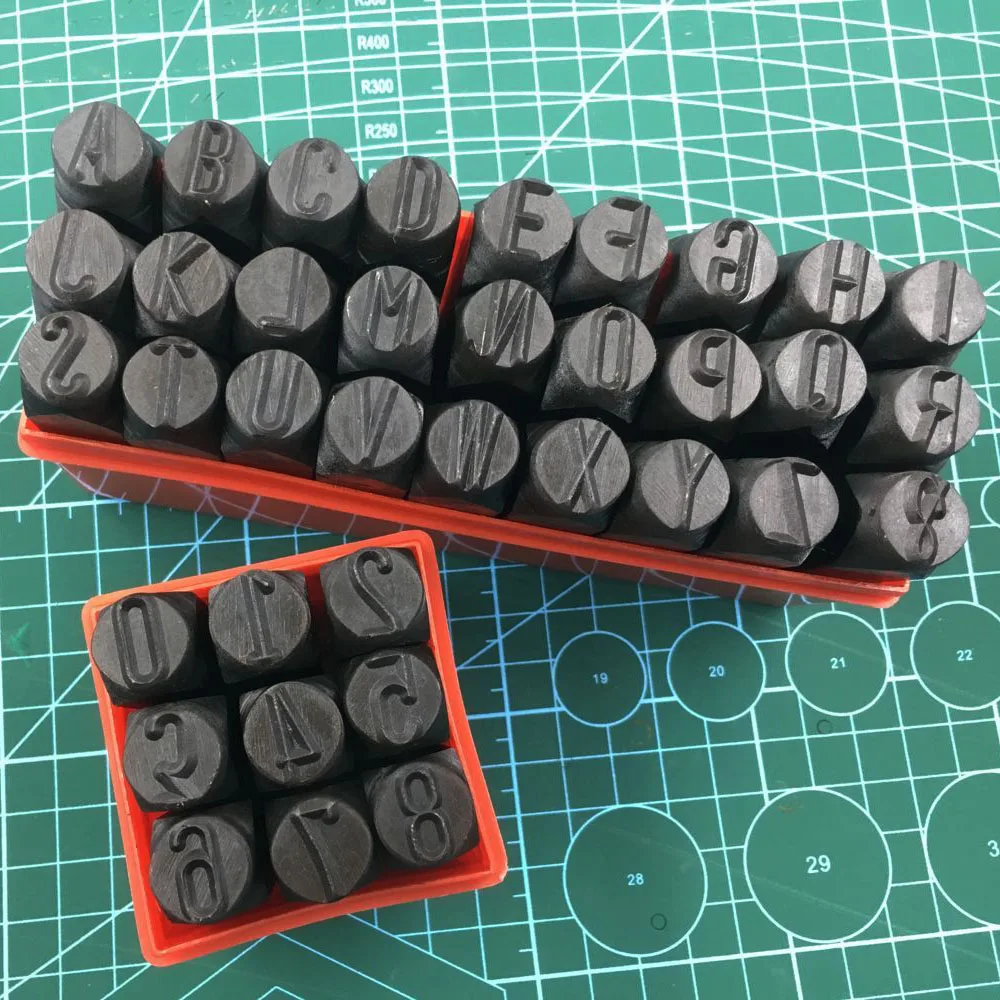 8/10/12.5mm Alphabet Stamp Set Number & Letter Stamping Punch Kit Steel Die Embossing DIY Jewelry Gold Silver Leather Stamp leather stamp punch