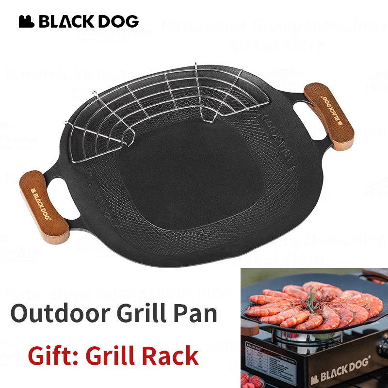 

Naturehike BLACKDOG Grill Pan Non-Stick Outdoor Camping Travel Frying Pan Barbecue Baking Tray Plate Cookware Large Free Grill