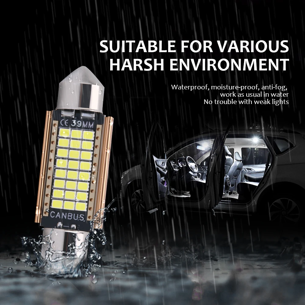 Parti Per Auto DC 9-16V Grandview 4pcs 36MM C5W Canbus Bianco Festone Lampadine LED Interni Con - Foto 6