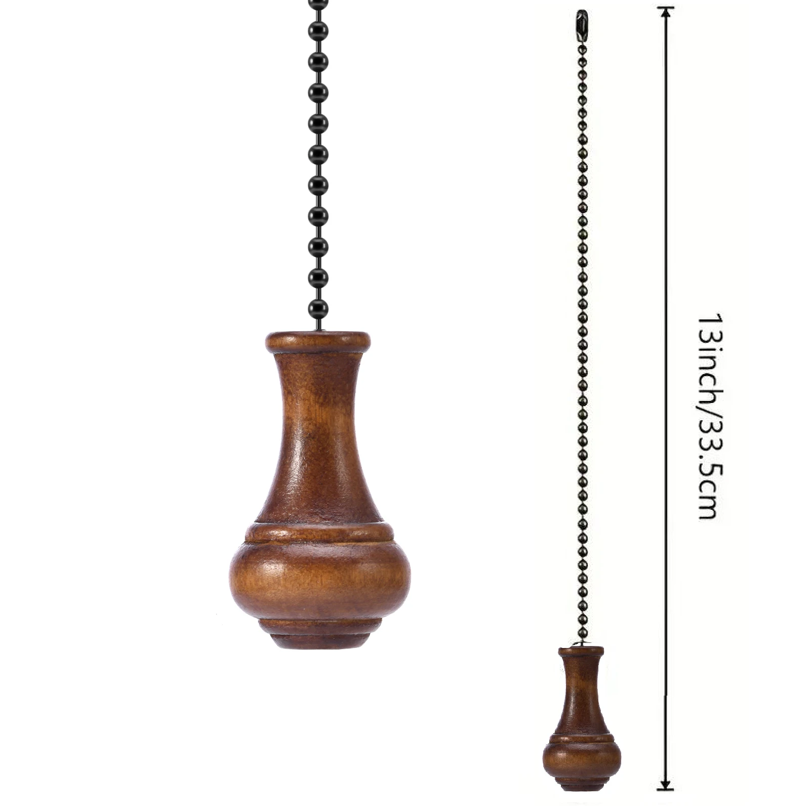 2pcs /4pcs Ceiling Fan Pull Chain Extender, Wooden Decorative Pendant Extension Chains, 12 Inches Lighting & Fan Beaded Ball