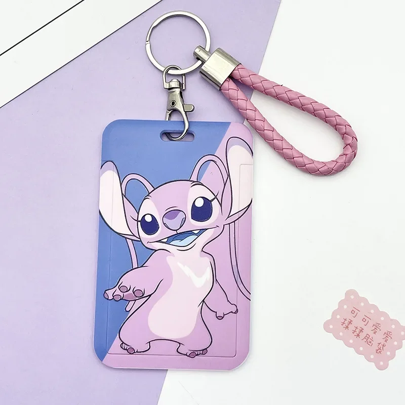 Disney-Stitch Porta-Cartão dos Desenhos Animados, Estudante, Criativo, Ônibus Deslizante, ID, Manga Protetora, IC, Campus, Bolsa de Cartão Infantil