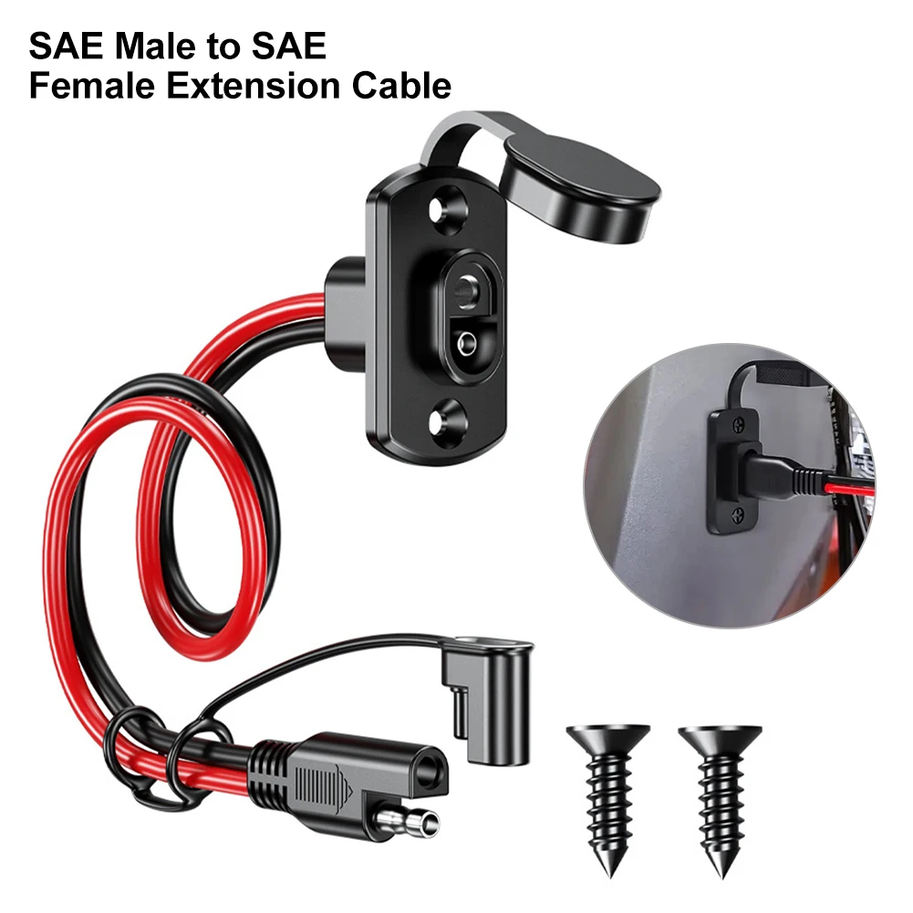 

SAE Male to SAE Female Extension Cable Quick Disconnect 12AWG 30cm Waterproof Solar Panel Extension Cable for Car RV Battery