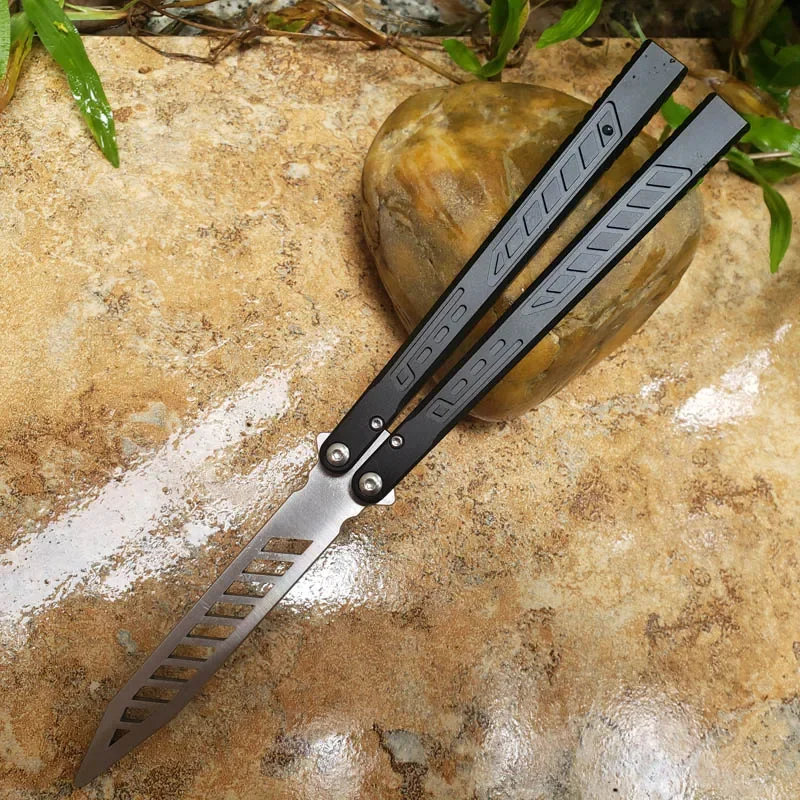 TheOne Falcon Balisong Aluminum Channel Handle D2 Blade Bushing System Butterfly Knife