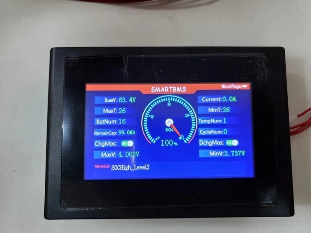 3S48S 스마트 BMS용 DALY 4.3인치 터치스크린 터치 가능 LCD 디스플레이