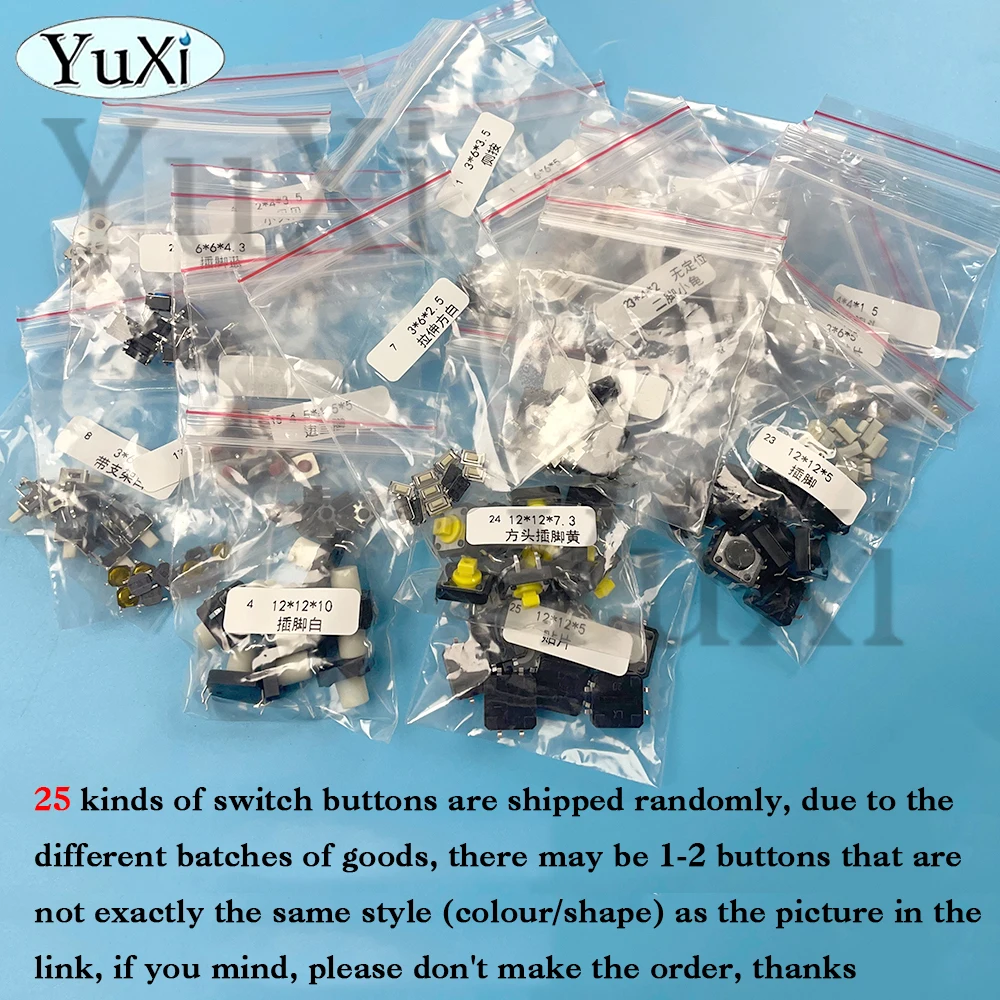 25Bag Micro Push Button Tact Switch Reset Mini Leaf Switch SMD DIP 2Pin 4Pin Touch Micro 3x4x2.5 3x6x5 3x6x2.5 4x4x1.5