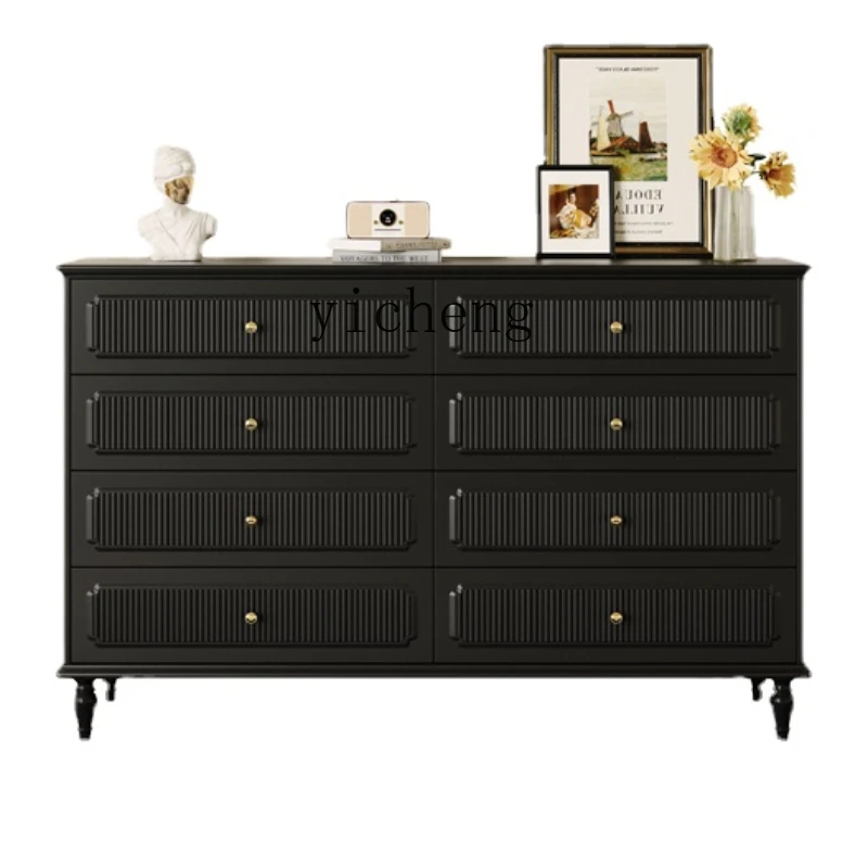 

Zc Solid Wood Retro Five Eight Spares Cabinet Bedroom Locker of Bed End Antique Style Living Room Entrance Entrance Cabinet