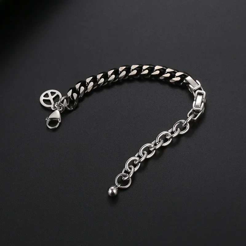High-Quality Stainless Steel Bracelets For Men Blank Personality Splicing Link Chain Bracelets On the Hand Jewelry Gifts trend