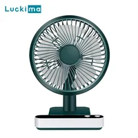 USB Rechargeable Oscillating Desk Fan 4 Speed Settings 5000mAh Mini Table Cooling Fan Adjustable Head Home Office Personal Fan 1