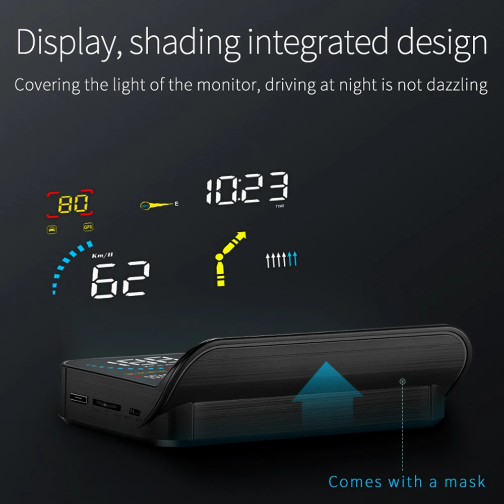 Display Head-up per Auto da 5,5 Pollici con Luminosità Automatica Q10, Strumento Diagnostico Auto, Nuovo HUD con Navigazione OBD+GPS e App Mobile - immagine 5
