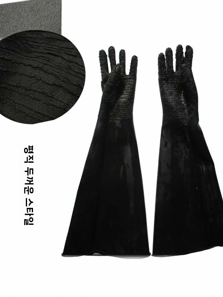 고압 샌드블라스팅 기계 특수 장갑 산업용 고무 두꺼운 내마모성 내산성 및 내알칼리성 왼손 샌드블라스팅 장갑