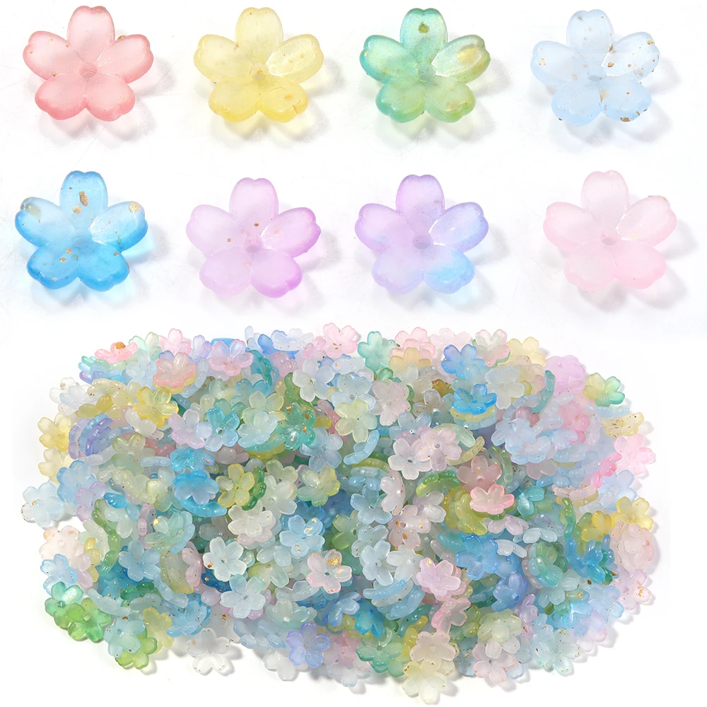 Vibrant 11mm Multi-Colored Acrylic Flower Beads - 200pcs Set