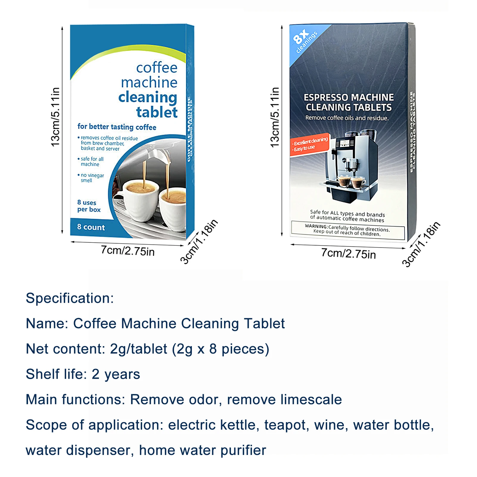 Coffee machine cleaning tablets 8 tablets coffee machine descaling agent for household cleaning coffee machine scale cleaning 6
