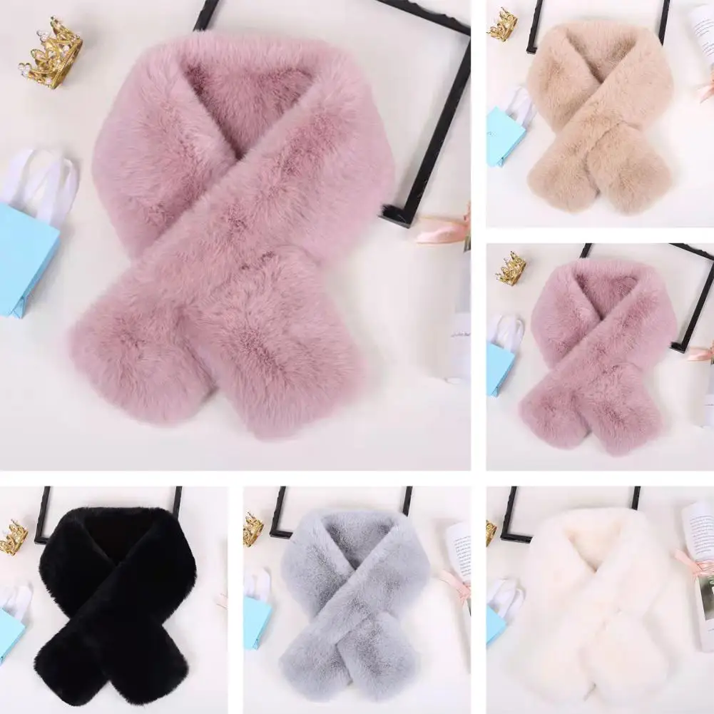 

Beautiful Windproof Winter Girls Neck Warmer Wrap Scarf Solid Color Keep Warm