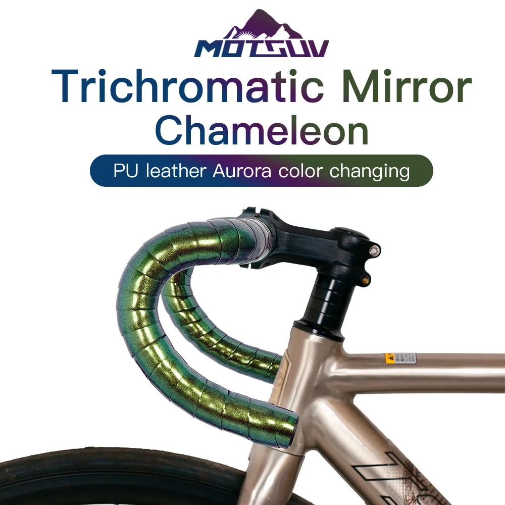 Road Bike Handlebar Wrap Reflective Elastic EVA Foam Lightweight Composite Three Mirror Chameleon Handle Strap MOTSUV