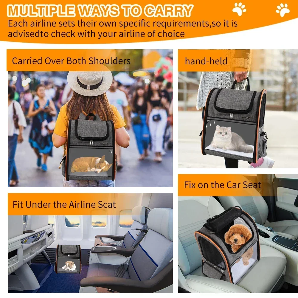 Small Medium Dog Cat Carrier Backpack Pet Travel Hiking Bag for Dogs And Cats on Travel And Hiking Trips