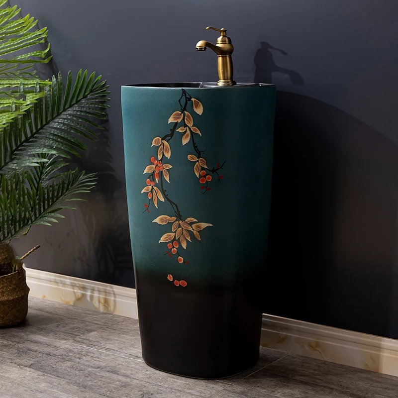 Household balcony column washbasin ceramic integration