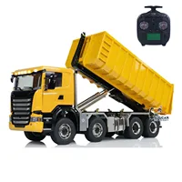 Metal 1:14 RC Hydraulic Roll-on Dump Truck 8x8 Full Dumper Car Model Sound Light Tipper Vehicle Toys for Boys TH23916 1