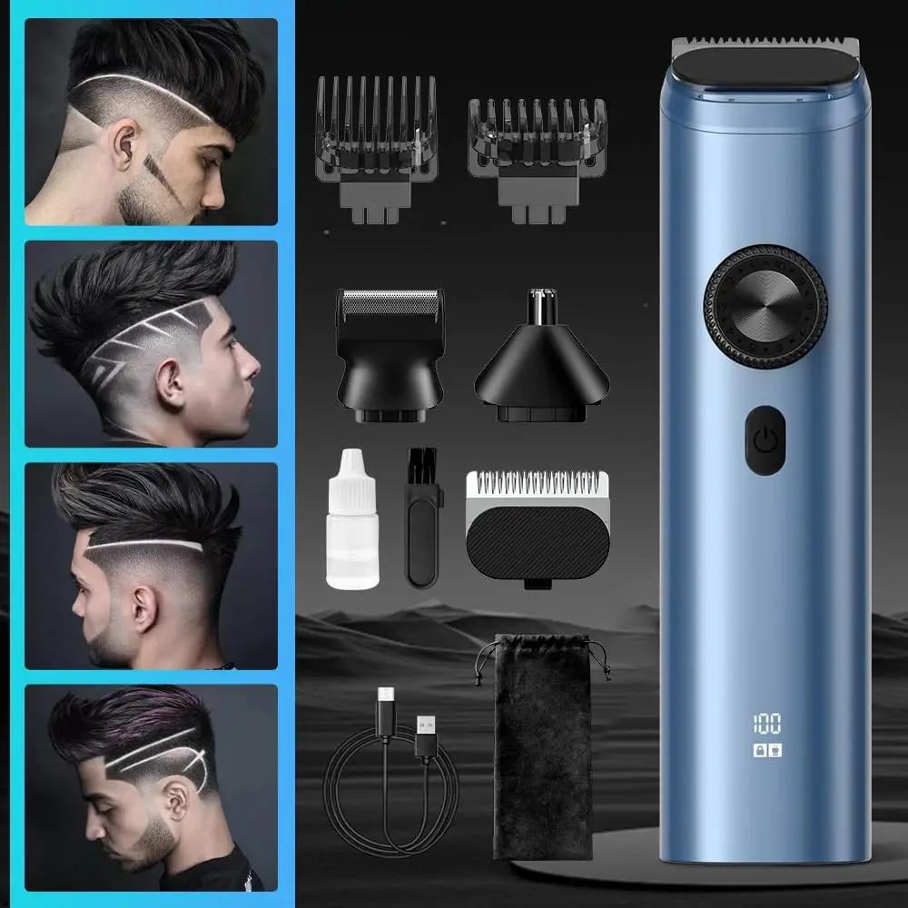 Sejoy Beard Trimmer for Men Cordless Nose Hair Trimmer Waterproof Hair Clippers and Trimmers Set Electric Razor 4