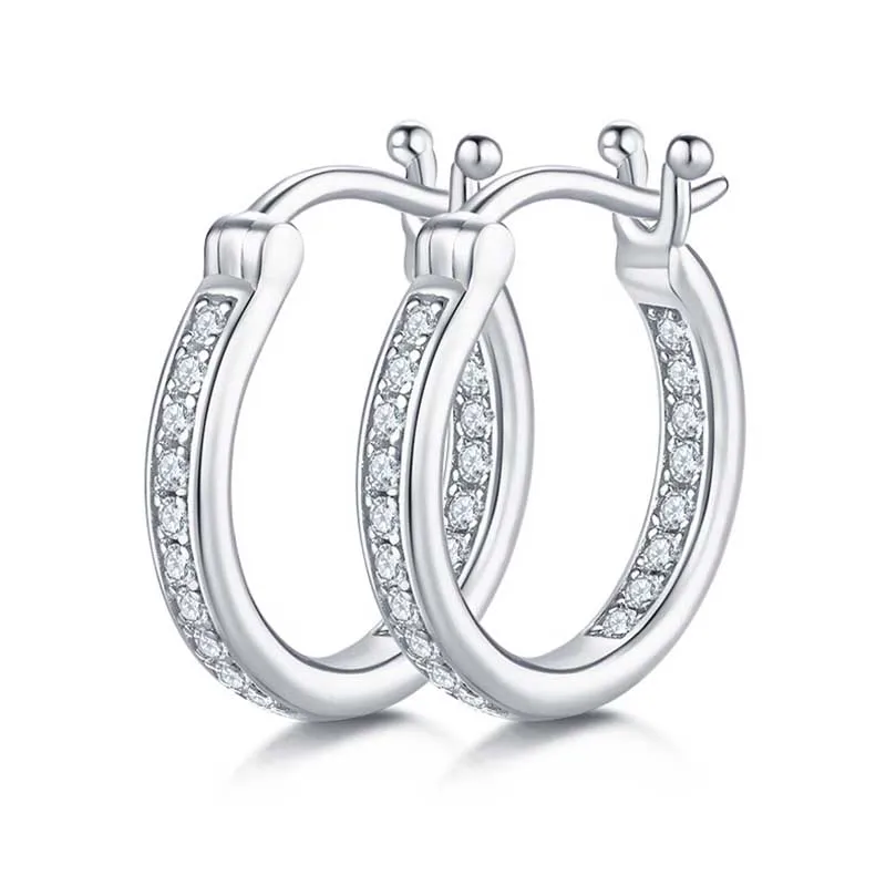 

0.3ct D Color Moissanite Hoop Earrings Women Sterling Silver 925 Bling VVS Moissanite Huggie Earrings Pass Tester Wholesale Gift