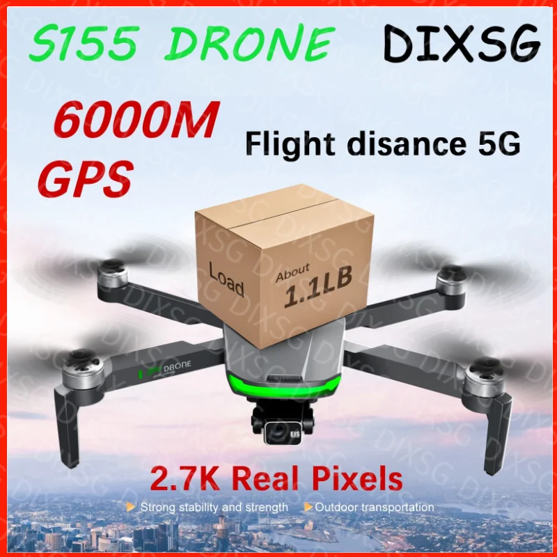 DIXSGS155DroneWithCameraHD5GGPSDronesProfessionalEIS3Axis