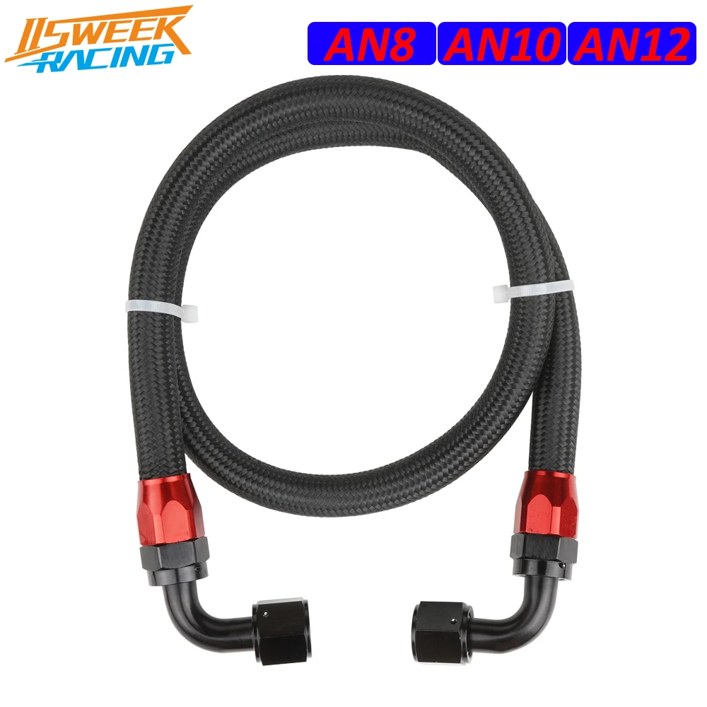 Universal An8/10/12 Fuel Line Hose Kit 1m/3ft Nylon Steel Braided Fuel