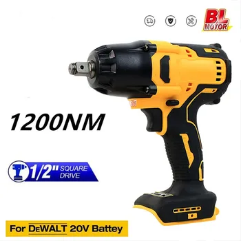 무선 전기 드라이버 제거 자동차 휠 수리 전동 공구, 디월트 20V 배터리에 적합, 1200N.m 브러시리스 임팩트 렌치, 1/2 인치