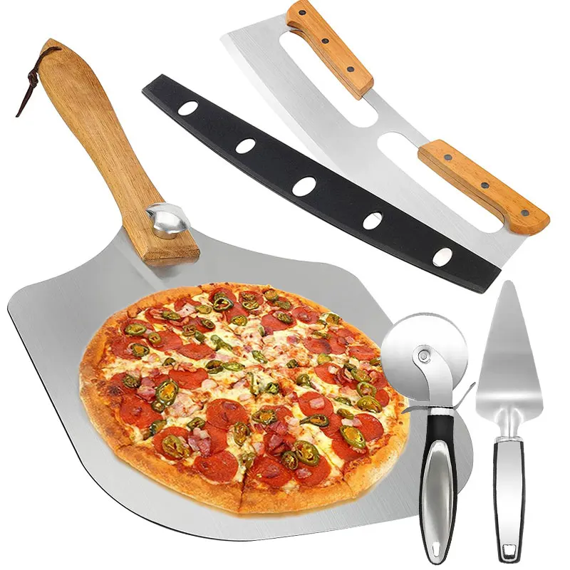 Portable Pie Pizza Shovel Baking Accessories Foldable Handle Bread Rocker Cutter Chopper Cake Paddle Spatula Pastry Tools